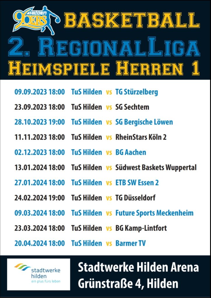 Heimspiele unserer 1. Herren 2023/2024